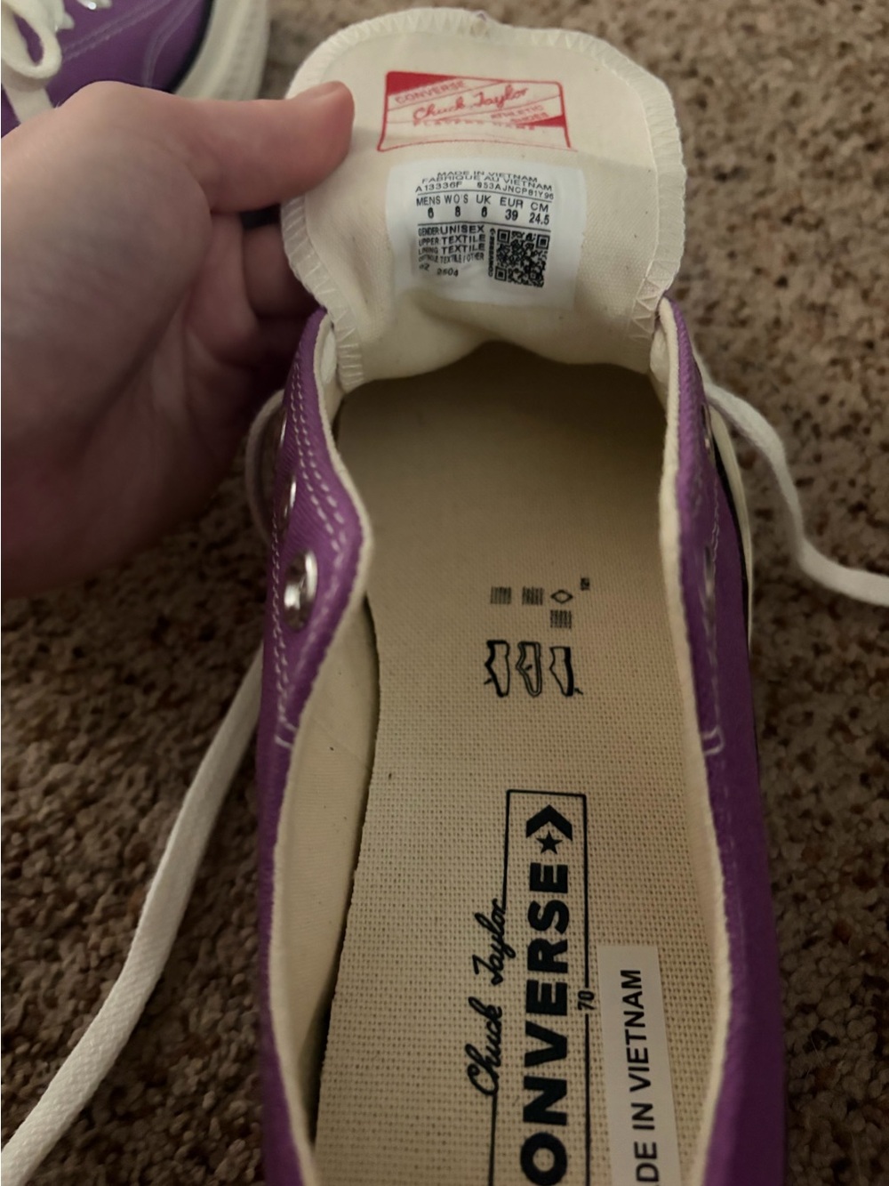 Converse Purple Chuck Taylor’s - Picture 5 of 6